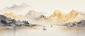 新中式山水画意境装饰画