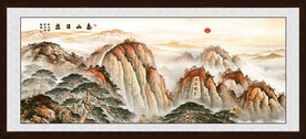 泰山国画图片