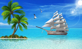 一帆风顺背景墙