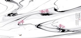 新中式抽象水墨山水风景背景墙