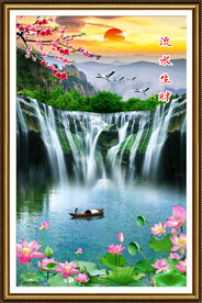 竖幅山水画