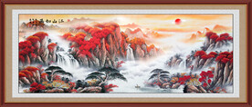 旭日东升国画山水画