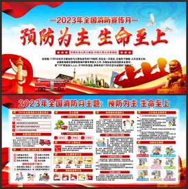 119全国消防宣传日展板