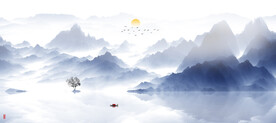 高清意境山水-背景墙壁画