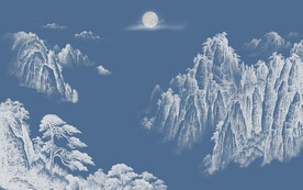 肌理山水新中式背景墙