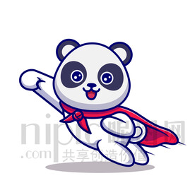 可爱卡通超人大熊猫