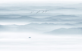 禅意水墨山水画