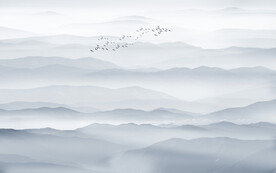 中式禅意水墨山水画背景墙