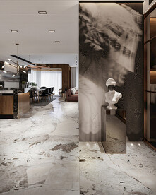 白色大理石轻奢客厅