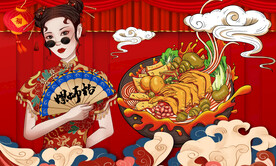 螺蛳粉背景墙