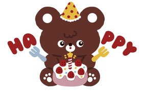 小熊生日图案
