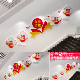 食堂楼道文化墙