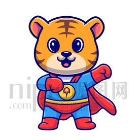 可爱卡通超人小老虎