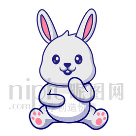 可爱卡通小白兔