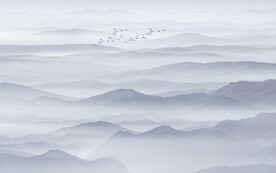 新中式山水画电视背景墙壁画