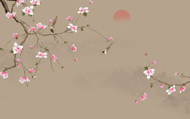 新中式花鸟画背景墙