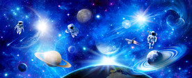 太空宇航员星球银河宇宙星空背景