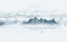 禅意水墨画背景墙
