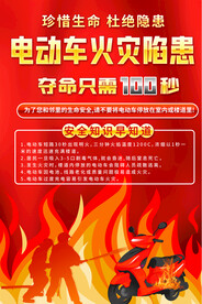  电动车火灾隐患海报