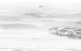 水墨江南背景墙