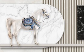大理石马到成功装饰壁画