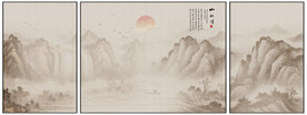 屏风山水画