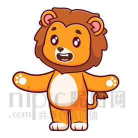 可爱卡通小动物小狮子