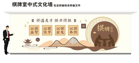 棋牌室中式文化墙