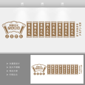 学习八礼四仪校园文化墙