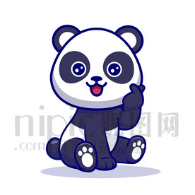 可爱卡通爱你大熊猫