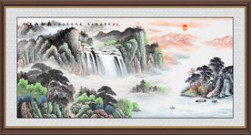 旭日东升国画