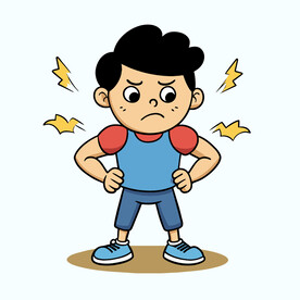 矢量人物生气的男孩