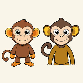 矢量动物野生动物可爱猴子