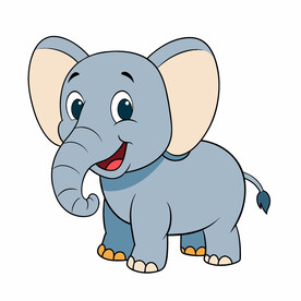 矢量动物野生动物可爱的小象
