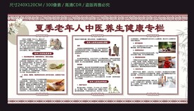 夏季老年人中医养生健康宣传栏