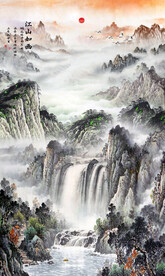竖幅山水画