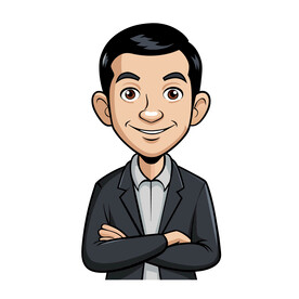 矢量人物商务职场中年男人