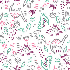 数码印花 卡通恐龙 男女童装