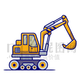 可爱卡通挖掘机
