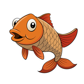 动物鱼类卡通大鲤鱼矢量