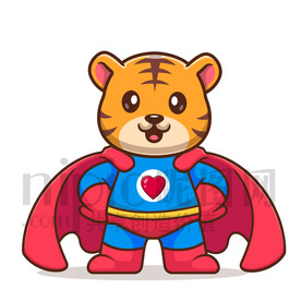 可爱卡通超人老虎