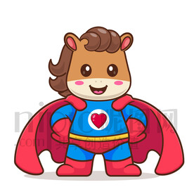 可爱卡通超人马