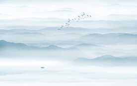 意境山水画电视背景墙