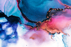 蓝色水彩水墨装饰画背景