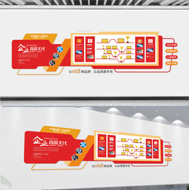 红色企业文化墙