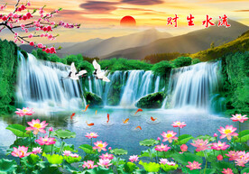 荷花风景画