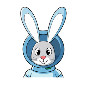 矢量动物穿宇航服的兔子