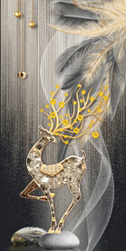 高清分层光影玄关麋鹿装饰画