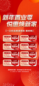 新年置业季优惠焕新家红金海报