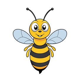 矢量动物昆虫可爱的小蜜蜂